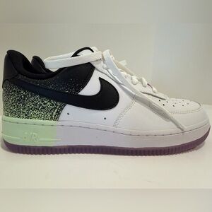 Nike Air Force One Low Splatter Barely Volt/Fuchsia Glow Sneakers - Size W8.5